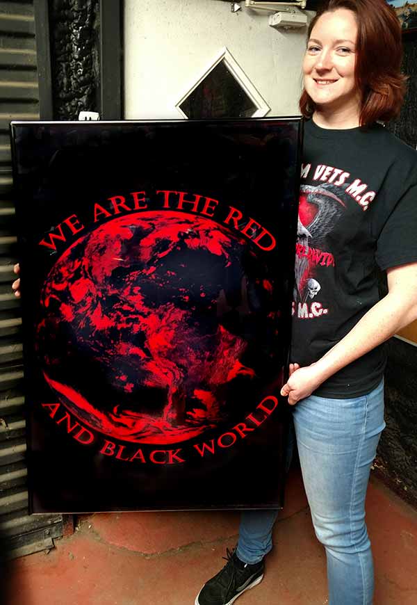Red and Black World Poster