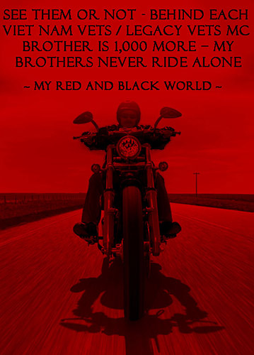 Vietnam Vets Legacy Vets MC E Chapter Red and Black World